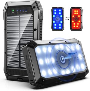 ES980S-PD pover bank de 20000mah, Batería Externa de carga rápida, usb c, alimentada por energía solar, luz led, 20000 - Product Image 1