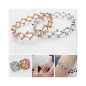 Adjustable Silver Diamond Ring to <b>Bracelet</b>-Trendy Jewelry for <b>Travel</b> and Gifting - Product Image 1