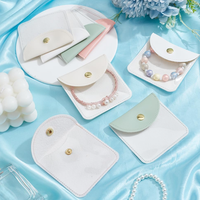 Petites pochettes à bijoux transparentes carrées en cuir PU et PVC, sacs cadeaux, sacs de voyage pour bagues, bracelets, colliers