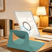 Étui pour Kindle rotatif à 360°, détachable, dos transparent, magnétique, 6/6,8/7 pouces, en cuir PU, étui pour liseuse électronique