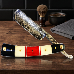 ASAP Sustainable Damascus Stainless Steel Straight Razor <b>Men</b> Face Body <b>Bikini</b> Underarm Use Bamboo Handle Non-Disposable - Product Image 2