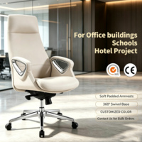 Chaise de bureau à dossier haut avec accoudoirs fixes, chaise de direction avec appui-tête, design moderne, choix de différentes couleurs