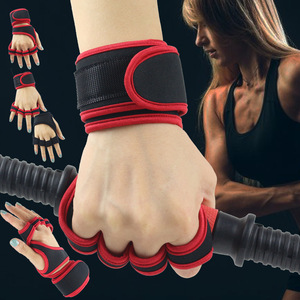 Gants de musculation antidérapants à demi-doigts avec protège-poignets en Spandex pour l'entraînement de fitness et les tractions en salle de sport - Product Image 1