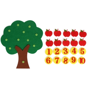 1-10 Montessori ของเล่นปริศนาทางการศึกษาทำมือโรงเรียนอนุบาล DIY ของเล่นจับคู่ต้นแอปเปิ้ลแครอทสำหรับทุกเพศทุกวัย - Product Image 4