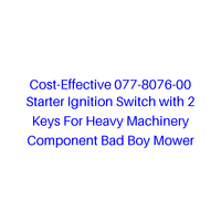 Interruptor de Encendido Económico 077-8076-00 con 2 Llaves para Maquinaria Pesada, Componente para Cortadora Bad Boy