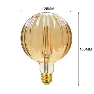 Sáng Tạo Retro G125 Globe <span class=keywords><strong>LED</strong></span> cứng thanh ánh sáng dưa hấu vàng trong suốt kho <span class=keywords><strong>Dimmable</strong></span> <span class=keywords><strong>E27</strong></span> cơ sở - Product Image 6