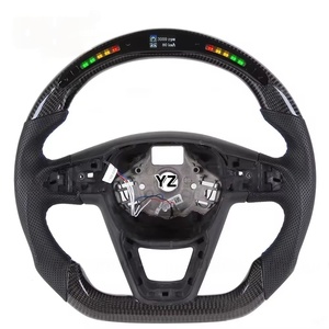 <span class=keywords><strong>Volante</strong></span> Deportivo Personalizado YZ con Parte Superior Roja, Marca Central con Costuras Rojas, LED, para Volkswagen <span class=keywords><strong>Seat</strong></span> <span class=keywords><strong>Leon</strong></span> Cupra, Fibra de Carbono - Product Image 2