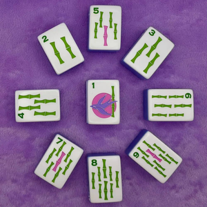 Ensemble de tuiles de mahjong américaines modernes en acrylique, gravées, design artistique de luxe - Product Image 5