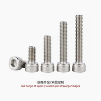 Vis à tête cylindrique en acier inoxydable 304 DIN912, filetage complet A2-70, boulon Allen M3-M20 M10 M30, non magnétique, qualité alimentaire, antirouille