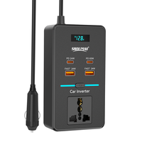 Convertisseur de puissance 12V vers 220V 200W à onde sinusoïdale modifiée avec adaptateur USB à charge rapide pour camping-car et camping en extérieur