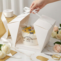 Emballage de dessert transparent haut de gamme en carton, logo personnalisé imprimé, boîte à dessert pour pâtisserie avec fenêtre