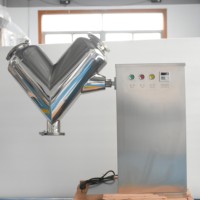 Petit mélangeur et distributeur de poudre sèche en forme de V en acier inoxydable électrique rotatif