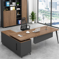 Scrivania Direzionale Moderna in Legno LBZ-20 - Scrivania di Lusso per Manager e CEO con Funzione Estensibile per Uso Commerciale