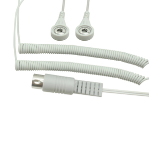 カスタマイズされたDin 5P男性から2リード3.5mm女性スナップECGケーブルスプリングコイルスナップケーブル - Product Image 1