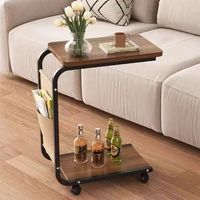 1. Mini table d'appoint d'angle avec roulettes, table de chevet, petite table à thé pour petits espaces, mobilier de maison