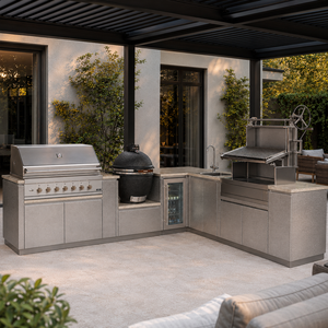Cuisine <span class=keywords><strong>barbecue</strong></span> extérieure  et station de grill pour villas Four électrique encastré sur mesure et gril <span class=keywords><strong>en</strong></span> acier inoxydable - Product Image 5