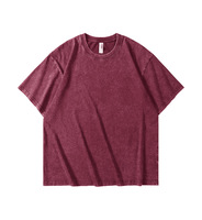 T-shirt Homme Rétro Lavé à Manches Courtes, Coupe Ample Décontractée, 100% Coton de Haute Qualité, Personnalisable