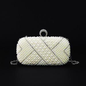 Nouvelle pochette de soirée pour femme, ornée de strass géométriques et de perles, avec chaîne, idéale pour mariage et événements. - Product Image 3