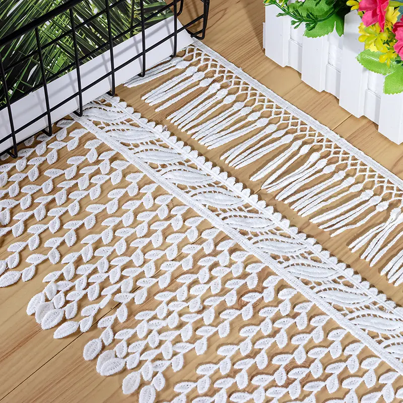 Bordado Trim Ribbon Fringe Crafts Tassel Lace DIY Accesorios de costura Suministros