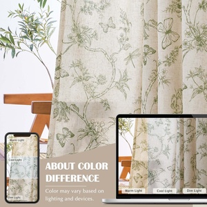 Rideaux en lin doublés JINCHAN éco-responsables, draperies florales double épaisseur, isolation thermique de qualité professionnelle <span class=keywords><strong>pour</strong></span> complexes haut de gamme - Product Image 5