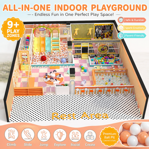 CE EN1176 Certified Kids <b>Indoor</b> Playground with <b>Slide</b> Spinning Toy for Apartment Complex - Product Image 1