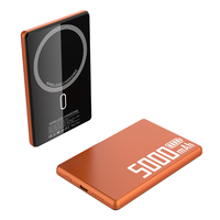 Batterie externe ultra-fine 5000 mAh à chargement rapide magnétique sans fil, coque en alliage d'aluminium, chargeur rapide pour téléphone PD20W, OEM ODM W33-5000