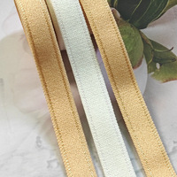 Bande élastique en nylon et élasthanne haute extensibilité avec surpiqûres dorées pour la lingerie, vente en gros pour les fabricants