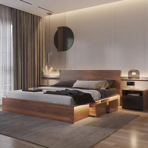 Luxury Japanese Tatami Bed Frame Storage Modern Bedroom Furniture Wood MDF Double Hotel Bed Base con cassetto - Product Image 5