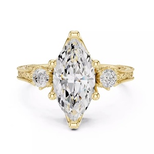 Anillo de Diamante con Corte Marquesa, Certificado por IGI, Oro de 14K, Anillo de Aniversario, Regalo de San Valentín para Mujer - Product Image 1
