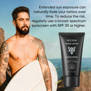 Protector Solar para Tatuajes de Marca Privada, Protección Solar contra Rayos UV SPF30, Loción Hidratante y Protectora, Productos para el Cuidado de la Piel - Product Image 4