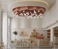 Comptoir de café de café noir moderne, meubles, décoration de magasin Commercial, boulangerie