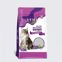 Sac d'emballage pour litière pour chat en bentonite, 10L, anti-humidité, brillant, scellé sur huit côtés, avec impression personnalisée pour chat, pour usage domestique