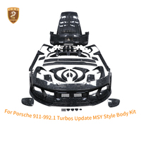 Kit de Carrocería de Fibra de Carbono Estilo MSY 2019-2024 para Porsche 911 992 Turbo S, Parachoques Delantero, Difusor Trasero, Rejillas de Ventilación de Guardabarros, Alerón Trasero