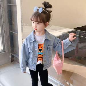 เสื้อโค้ทยีนส์กระดุมแถวเดียวสำหรับเด็กผู้หญิงเสื้อคลุมสไตล์ต่างประเทศใหม่สำหรับฤดูใบไม้ผลิและฤดูใบไม้ร่วง - Product Image 4