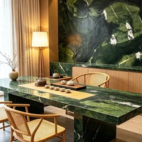 Meubles en marbre vert avocat de luxe naturel du Brésil, coupés sur mesure, pour table de salle à manger, comptoir