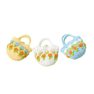 Étui pour écouteurs en laine tricotée à la main, motif tulipe, protection universelle pour écouteurs, bleu, blanc, jaune - Product Image 5