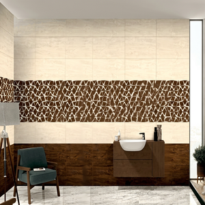 Azulejo de Pared con Acabado Mate Efecto Madera 300x600mm, Azulejo Cerámico Decorativo para Interiores, Azulejos de Porcelana Nogal, Azulejos con Aspecto de Madera Nogal - Product Image 1