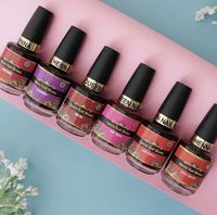 Vernis à ongles au henné vegan à base de plantes, fini mat, halal, rouge bordeaux, 10 ml, en pot de verre cosmétique