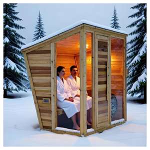 <span class=keywords><strong>Sauna</strong></span> di Lusso per 4 Persone in Cedro Rosso Personalizzata - Vapore Umido con Ozono e Circolazione Uniforme del Calore per il Benessere - Product Image 1