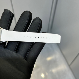 Luxury Ladies Fully Iced Out Diamond Mechanical <strong>Watch</strong> Tonneau Bling Elegant <strong>Women</strong> <strong>Skeleton</strong> Wristwatch White Rubber Strap - Product Image 6