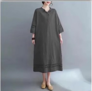 Vestido de Verano <span class=keywords><strong>para</strong></span> Mujer JAC22 F25138, Cuello en V, Holgado, Moderno, con Mangas 3/4 - Product Image 1