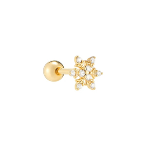 Pendientes de Cartílago ROXI S925 de Plata de Ley con Diseño de Copo de Nieve y Diamantes, Chapados en Oro de 18k - Product Image 1
