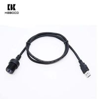 Cable de Extensión USB 3.0 a Prueba de Agua de 0.3M 1M, Macho a Hembra, Montaje en Panel, Blindaje Trenzado, Material de PVC, para Escáner de Código de Barras de Computadora