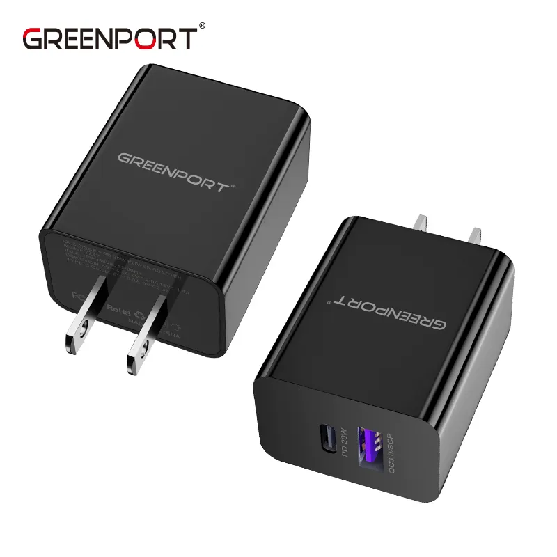 Wholesale On Stock adapter für zelle Phone Charger QC 3.0 wand PD Charger 20W USB C + USB A power adapter mobile Wall Charger