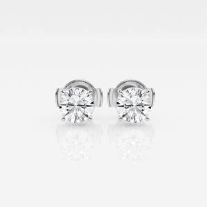 Boucles d'oreilles exclusives en diamant de laboratoire pour femmes, taille brillant rond, argent sterling 925, bijoux fins de luxe, cadeau - Product Image 1