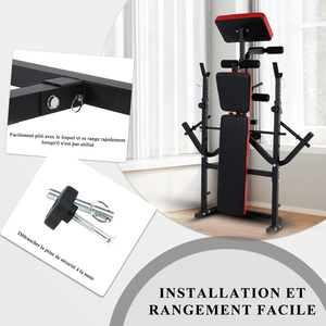 <span class=keywords><strong>Banc</strong></span> de musculation pliable et réglable avec presse à jambes, <span class=keywords><strong>banc</strong></span> d'entraînement inclinable à 5 niveaux pour la musculation à domicile - Product Image 6