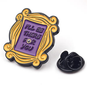 Hot American TV Show Friends Pin broche creativo <span class=keywords><strong>estaré</strong></span> <span class=keywords><strong>allí</strong></span> para ti letra broche aleación esmalte pines broche para Mujeres Hombres - Product Image 1