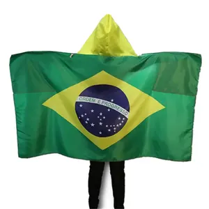 Promotional Custom All Countries Cheering Football Sport Fans Cape Flags Brazil Body Flag For Event