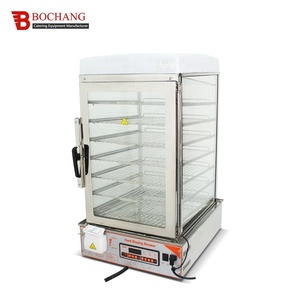 Machine à vapeur de riz électrique <span class=keywords><strong>6</strong></span> couches professionnelle de dessus de table chauffant l'armoire d'exposition de restauration rapide - Product Image 1