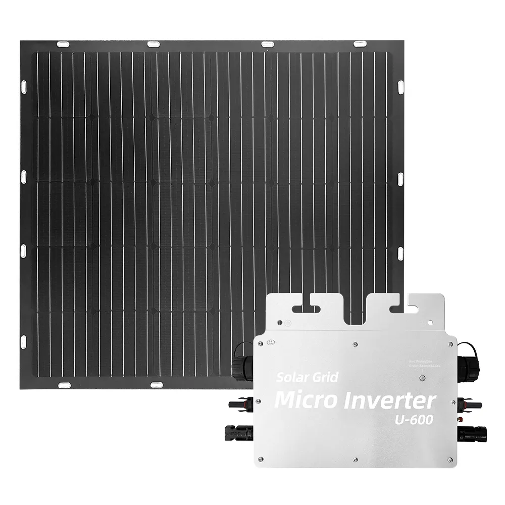 Exliporc Centrale électrique pour balcon Système solaire photovoltaïque pour balcon 600W 800W Système solaire en réseau sans batterie